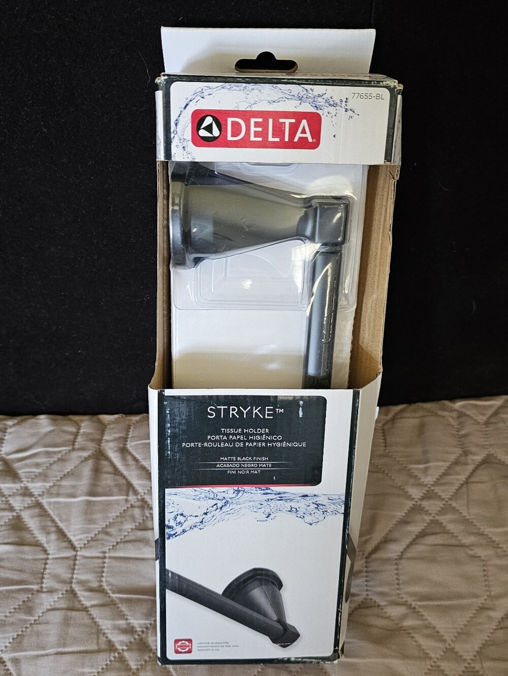Delta Stryke Wall Mount Pivot Arm Toilet Paper Holder Matte Black